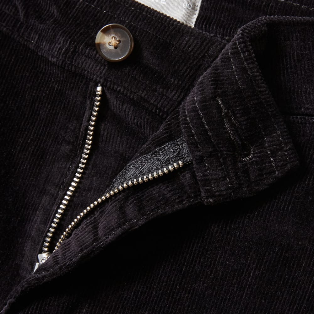 The Corduroy Wide-Leg Pant in Black — detail view