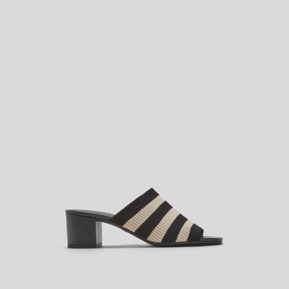 The Glove Mule in ReKnit in Black/ Parchment Stripe — alternate view
