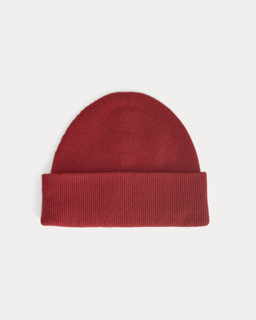 The Cabin Beanie in Berry Red — front view