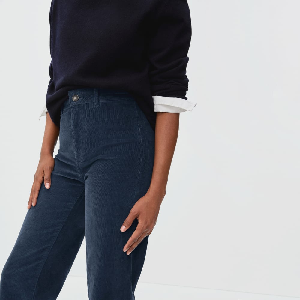 The Corduroy Wide-Leg Pant in Atlantic — detail view