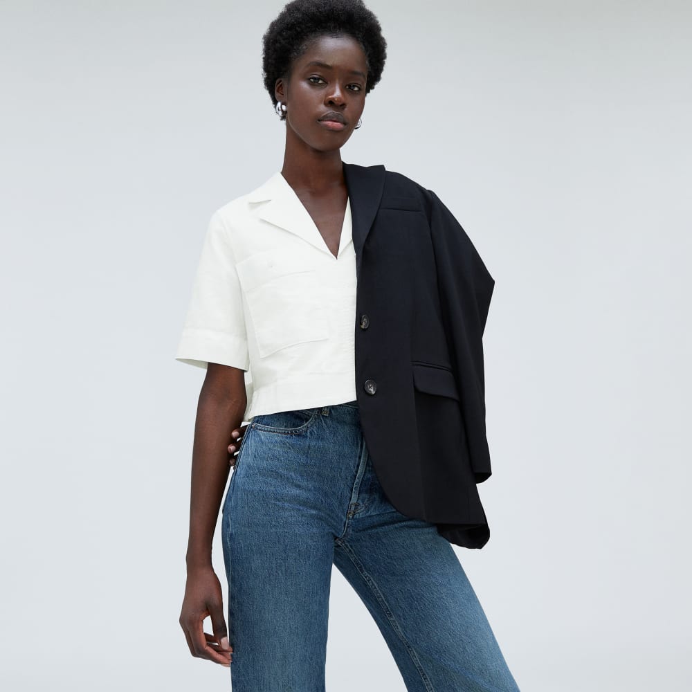 The Oxford Popover in White — detail view