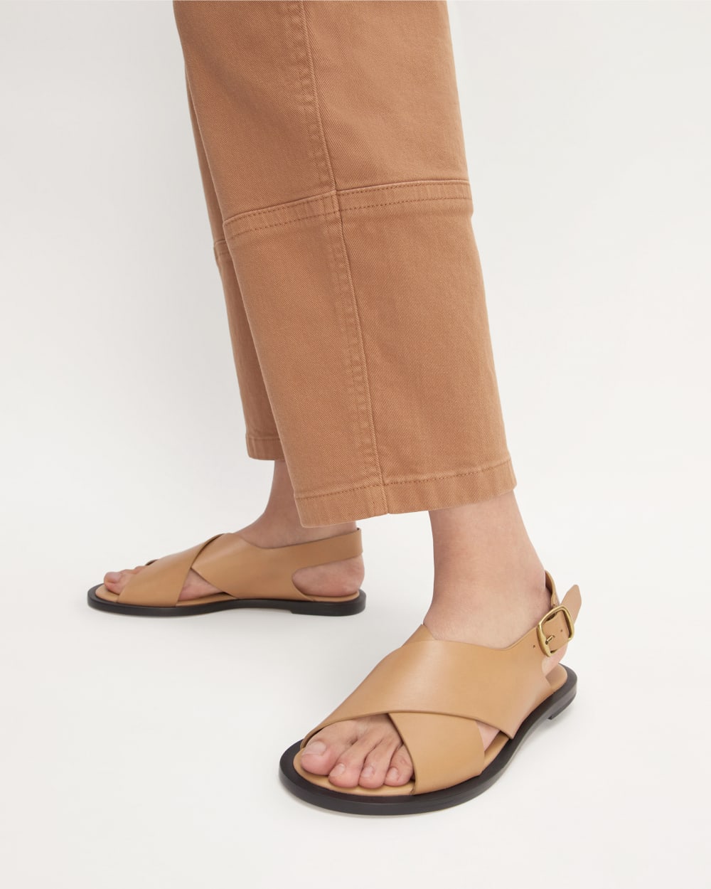 The City Crossover Sandal in Light Taupe — alternate view