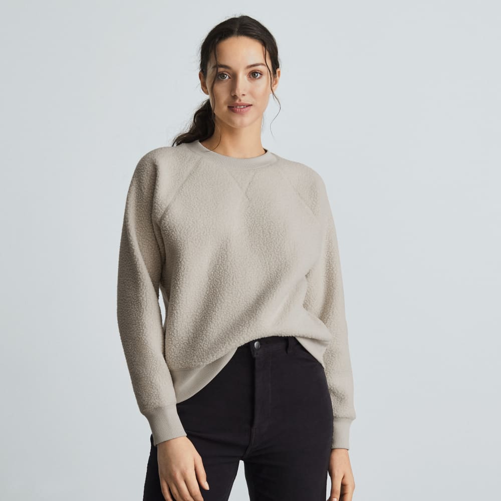 The ReNew Fleece Raglan Sweatshirt in Sandstone — alternate view