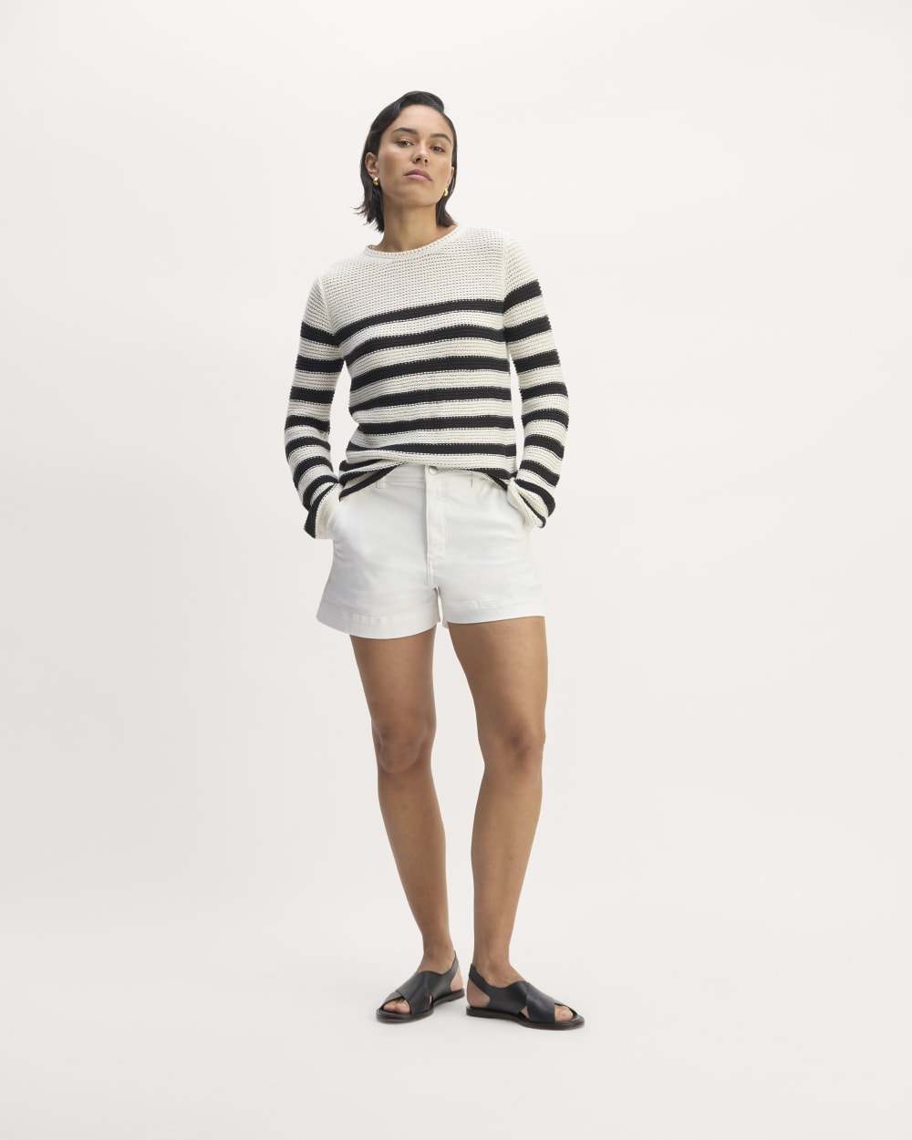 The Organic Way-High® Shortie Short in White — front view