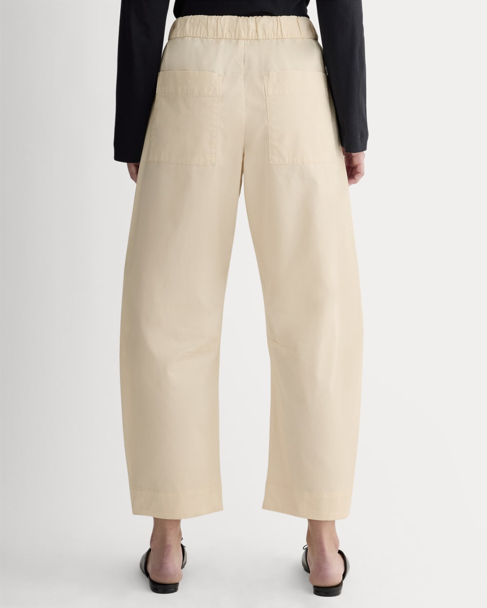 The Easy Barrel Pant in Canvas — detail view