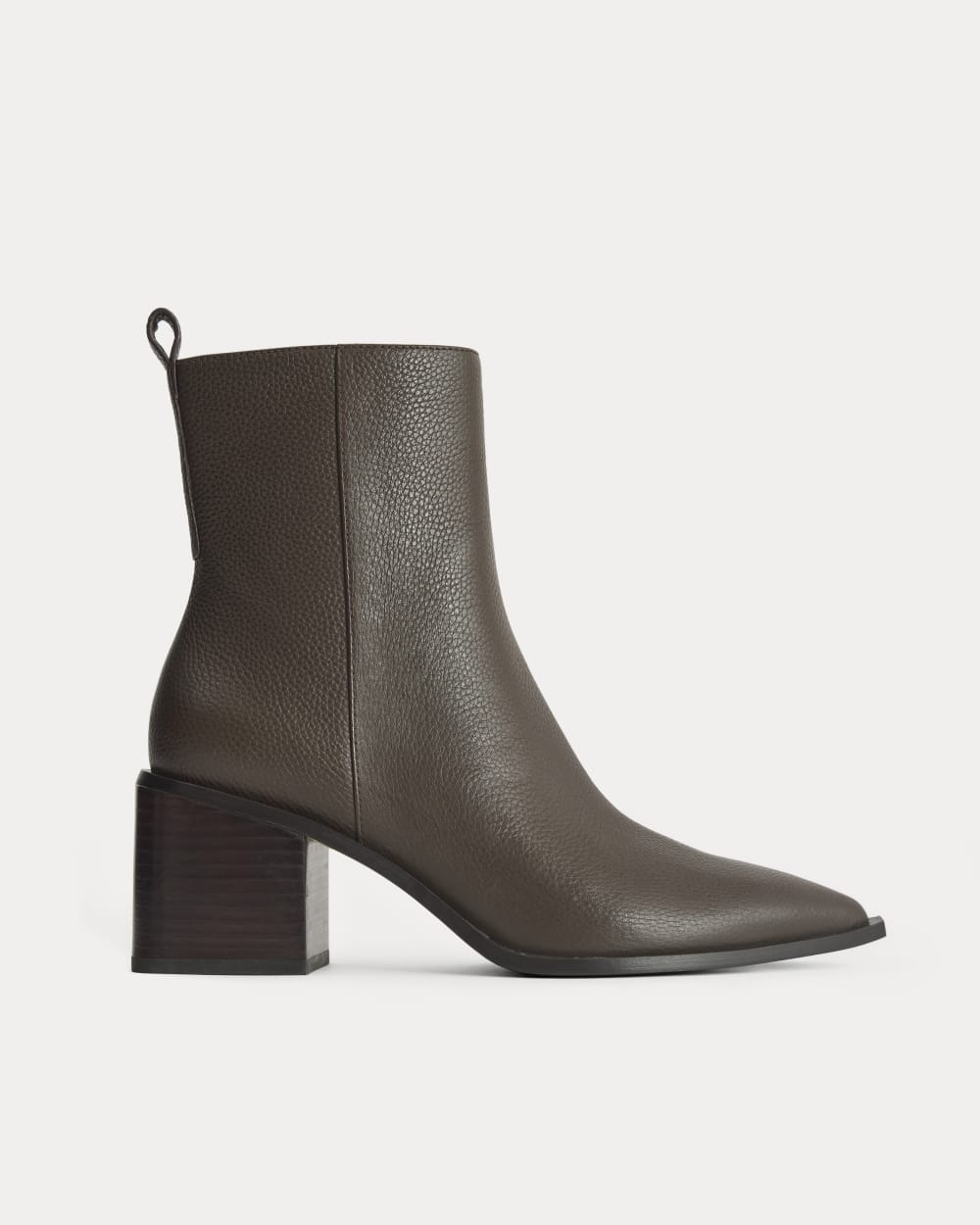 Studio Block Heel Boot in Brown — front view