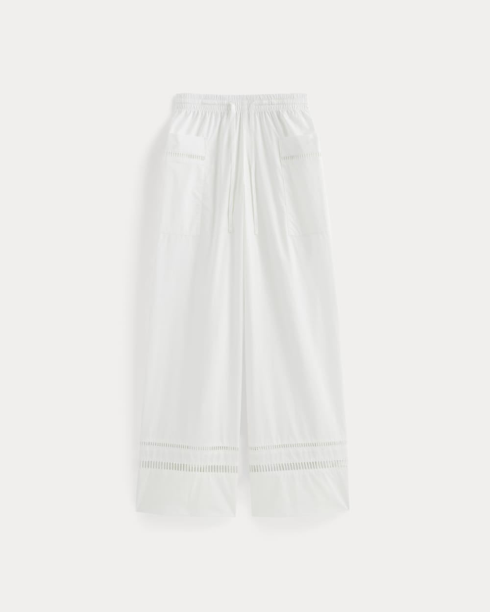 The Lace Trim Pant in White — alternate view
