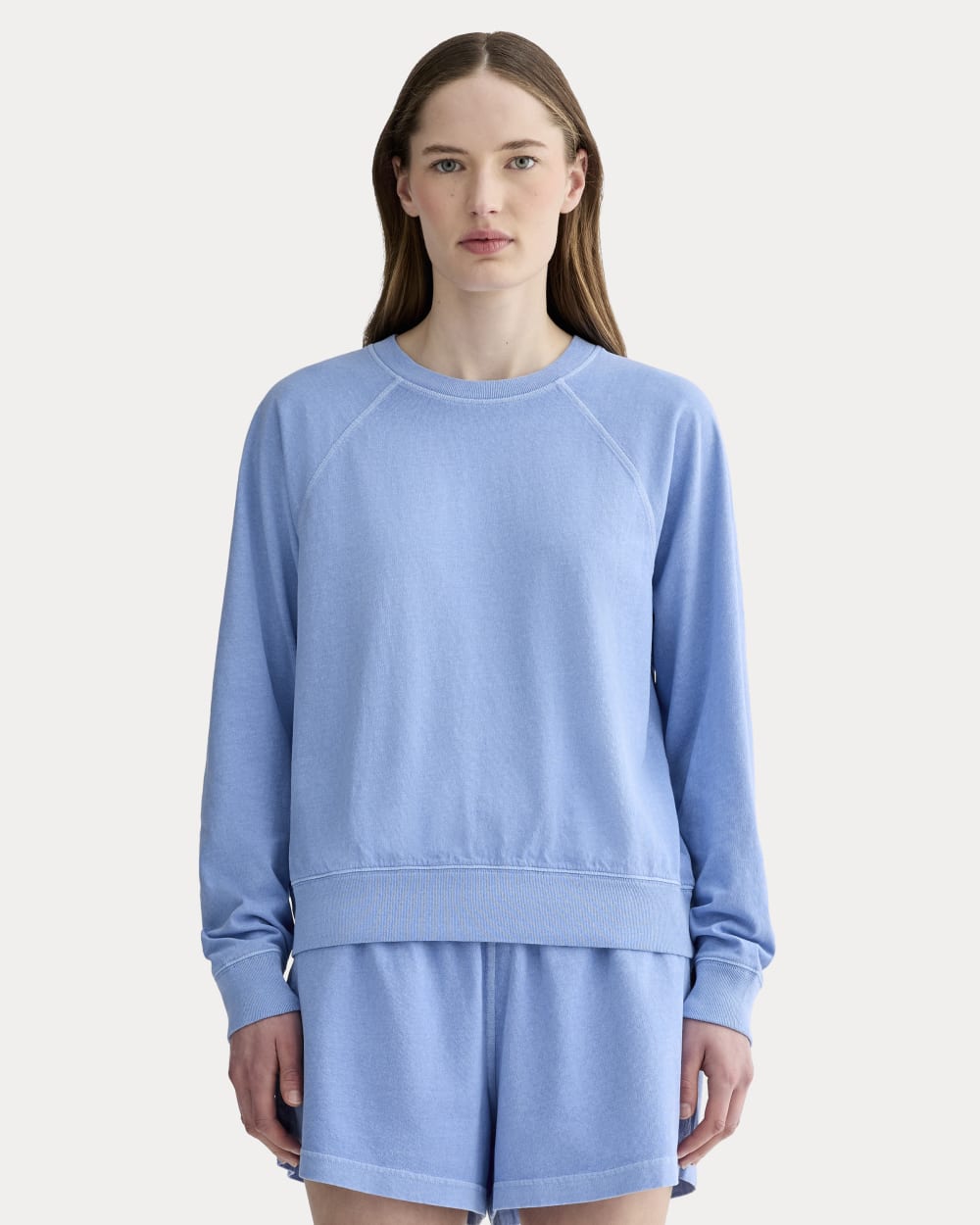 The Off-Duty Long-Sleeve Tee in Granada Sky Blue Garment Dye — front view