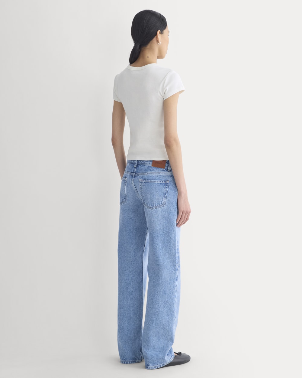 RetroSoft Cotton Crew in Bone — detail view