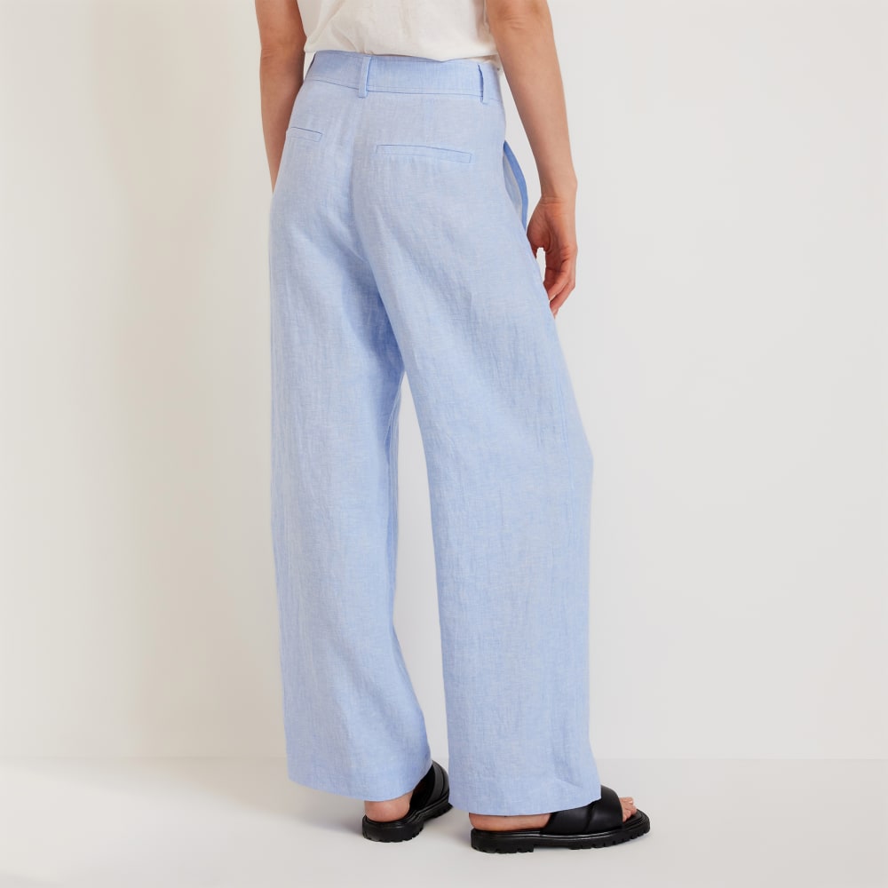 The Linen Way-High® Drape Pant in Light Blue — detail view