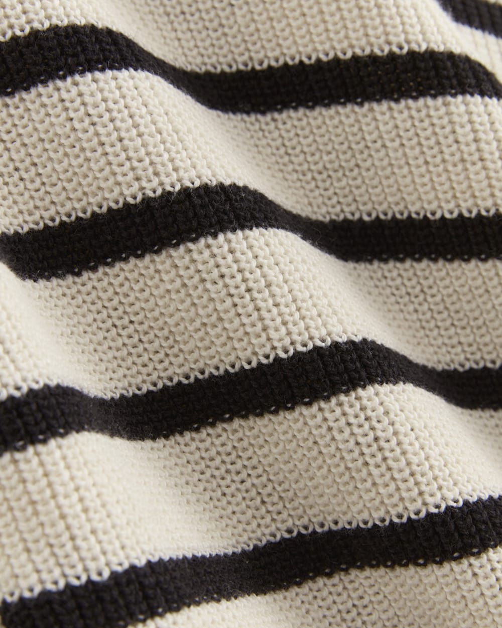 The Slouchy Funnel Neck in Everyday Cotton in Canvas / Black — detail view