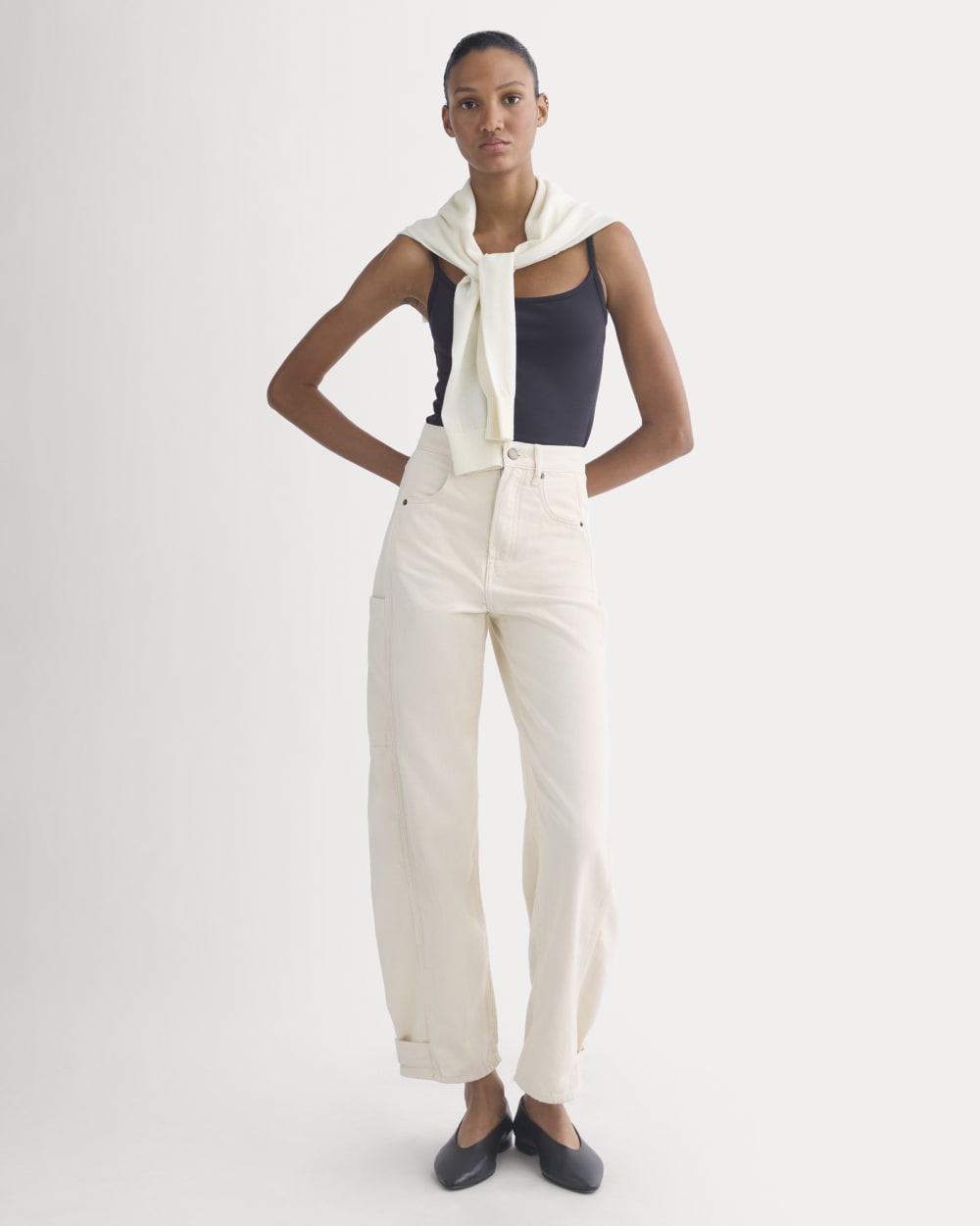 The Way-High® Utility Jean in Ecru — front view