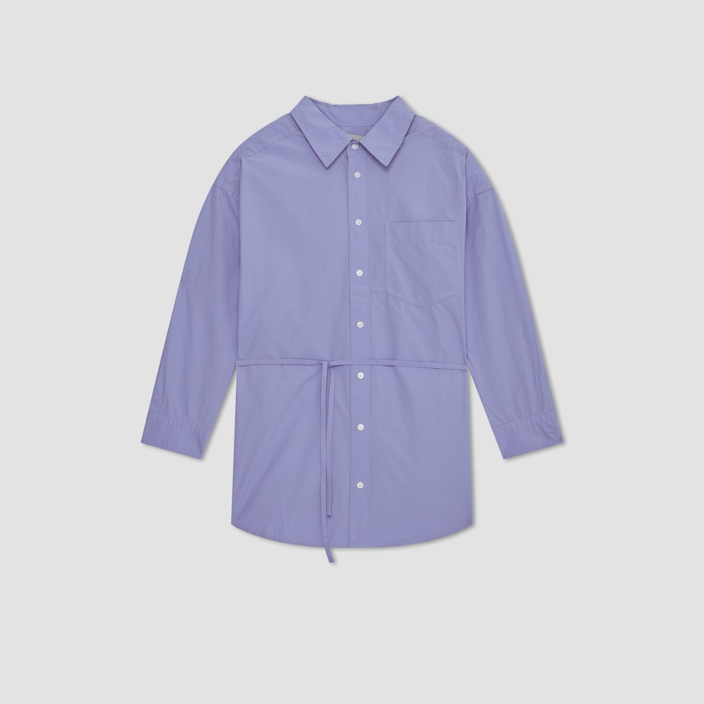 The Poplin Tie Back Shirt in Cornflower Blue — alternate view