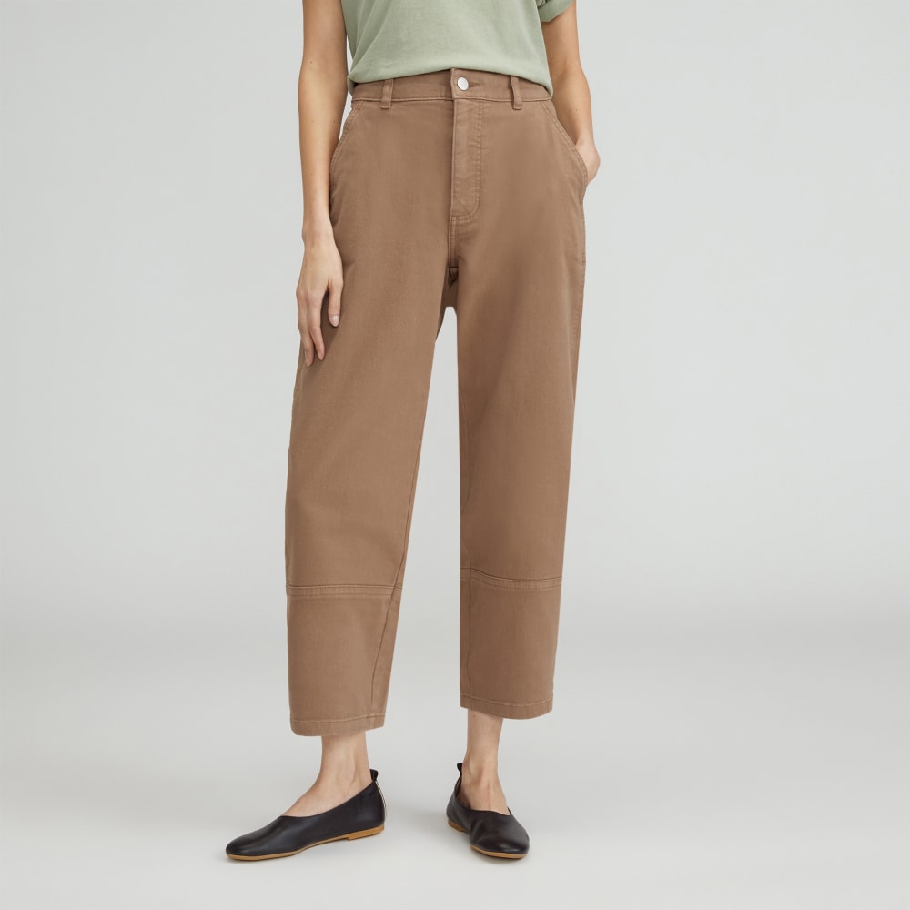 The Utility Barrel Pant in Toasted Coconut — detail view
