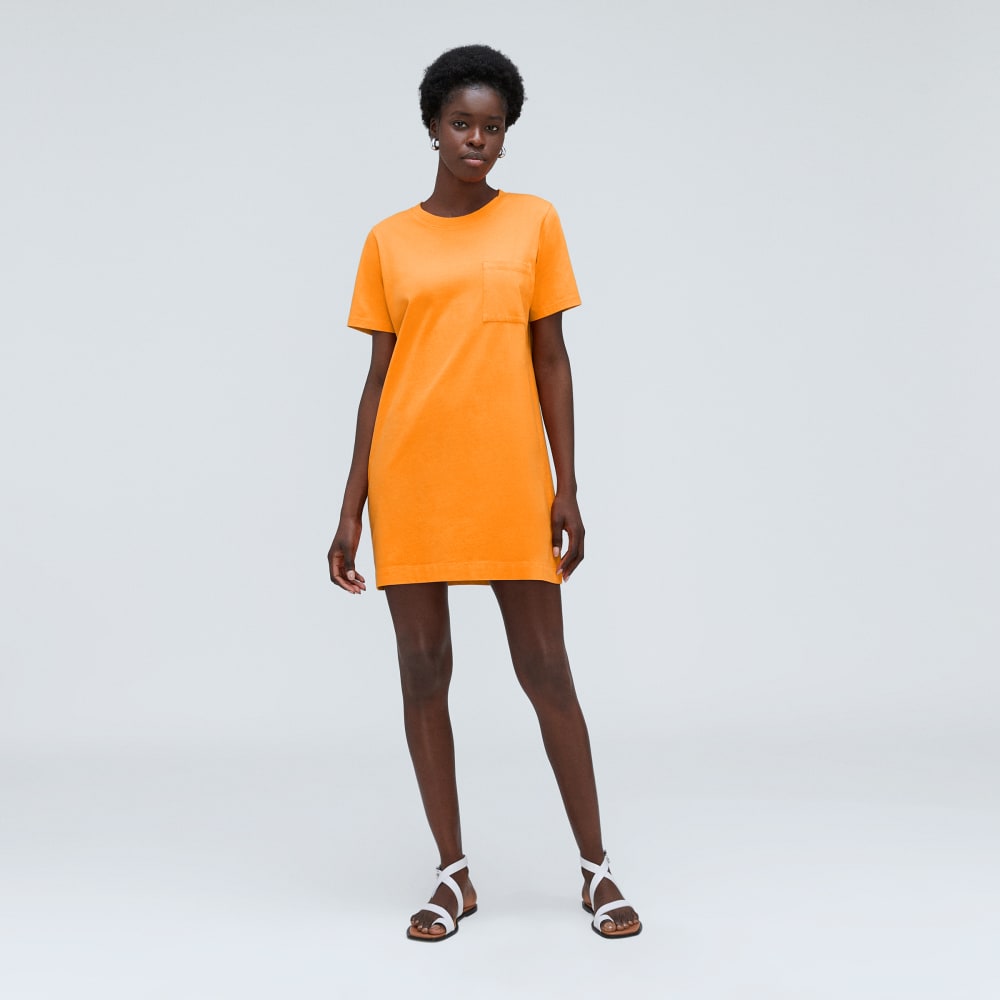 The Organic Cotton Weekend Tee Dress in Turmeric — alternate view