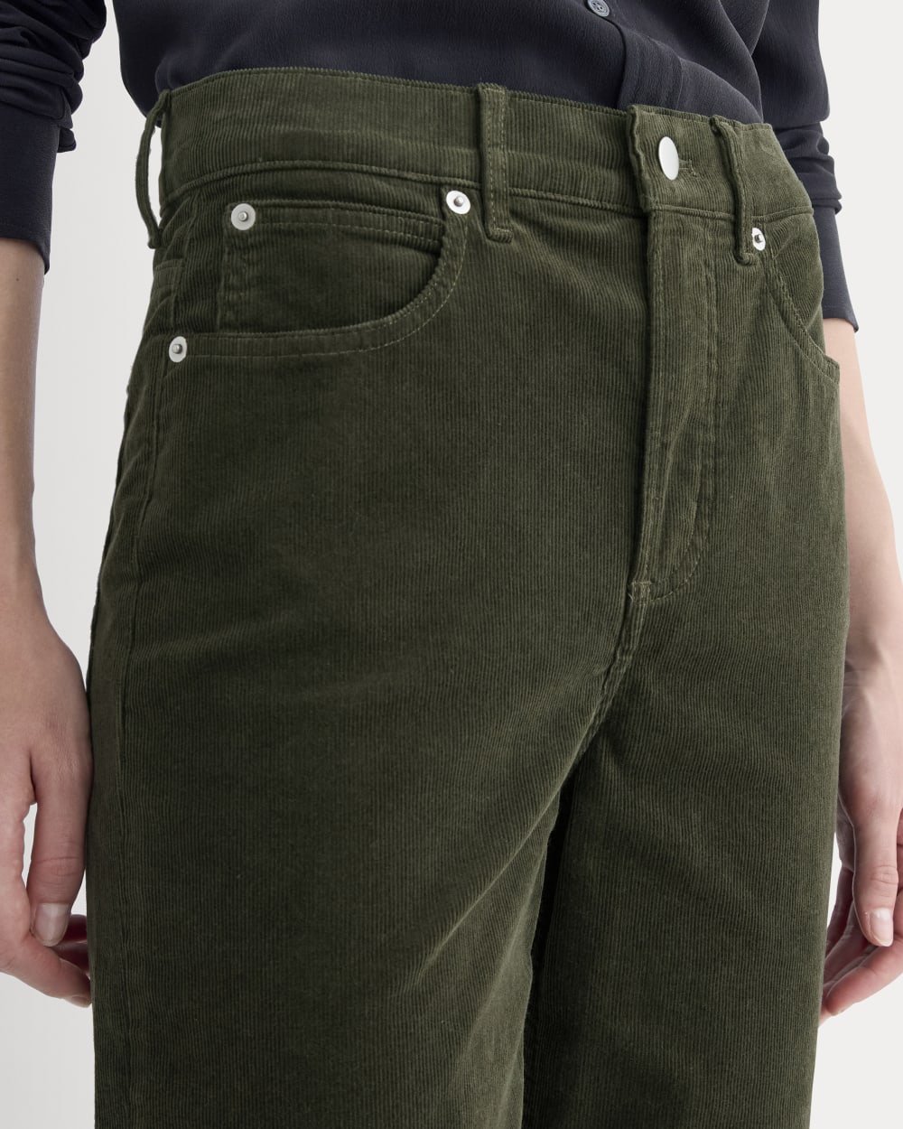 The Way-High® Corduroy Pant in Dark Forest — detail view
