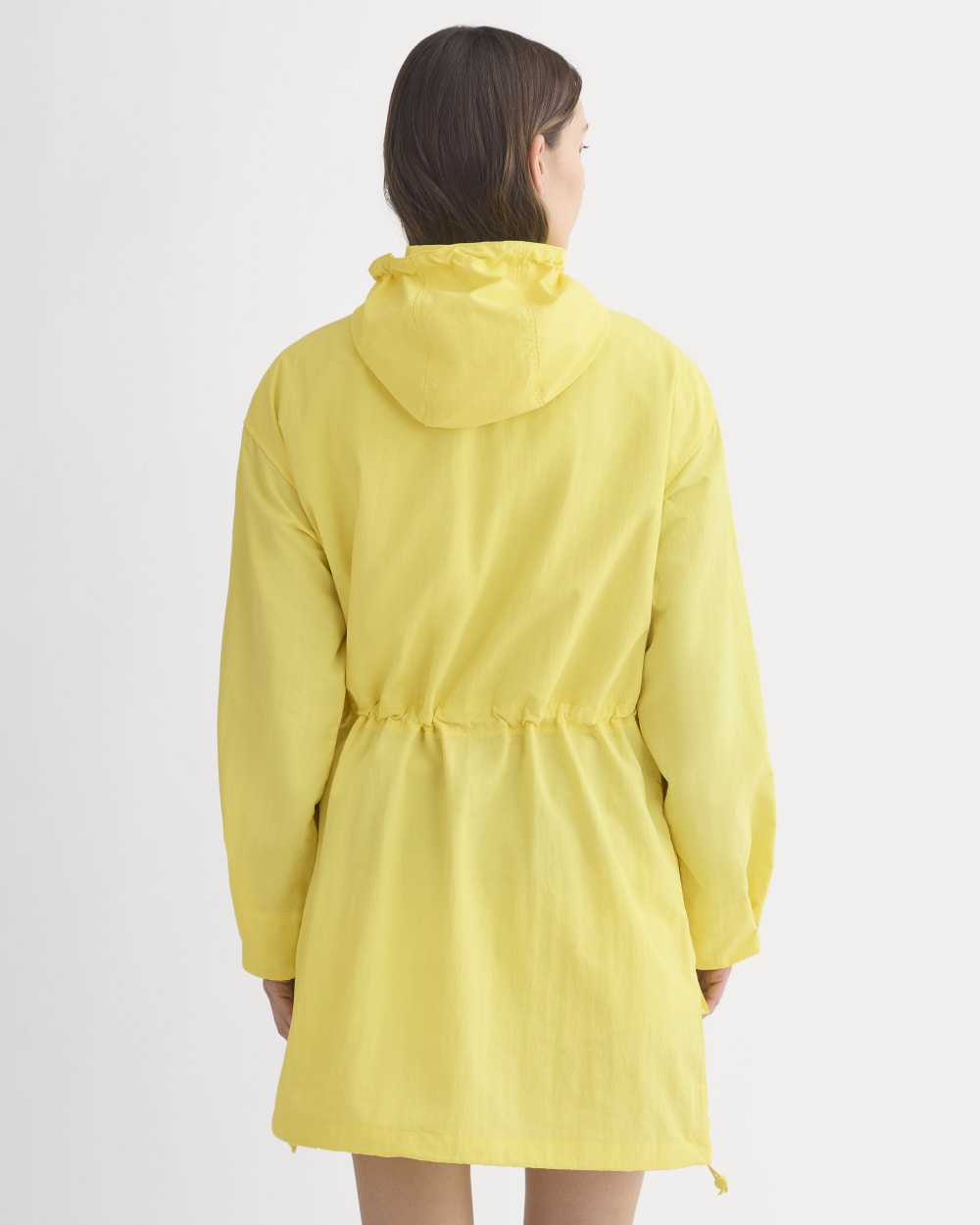 Oversized Parachute Parka in Celandine — detail view