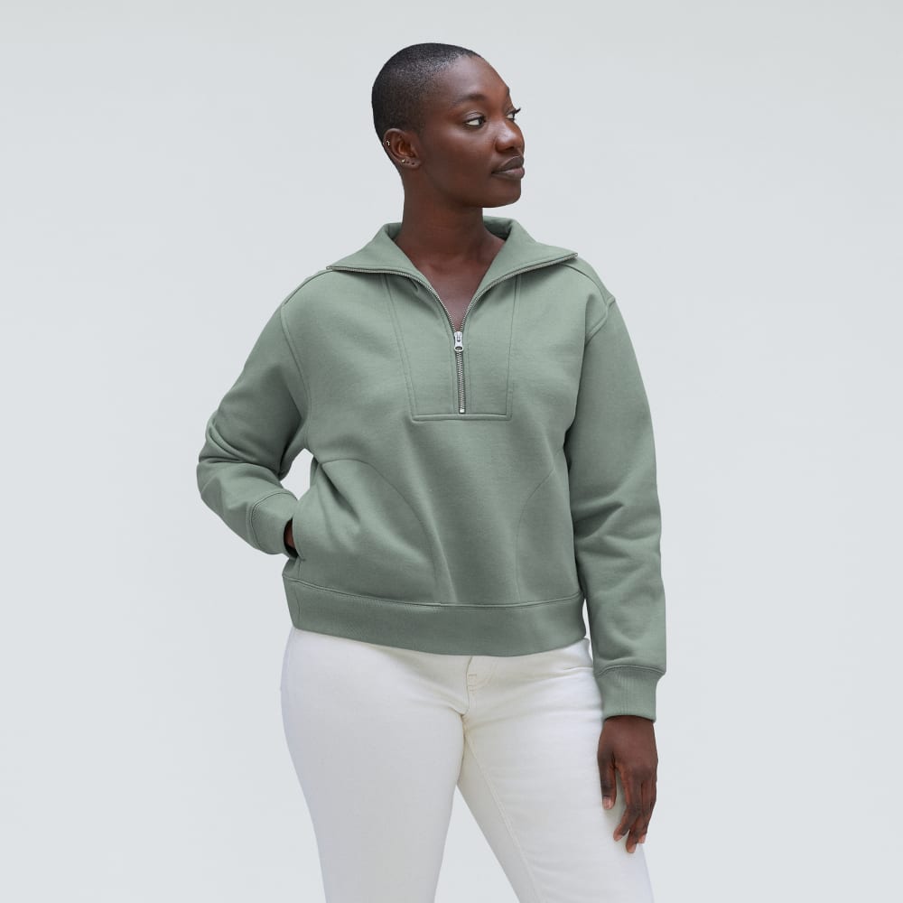 The Track Half-Zip in Lily Pad — alternate view