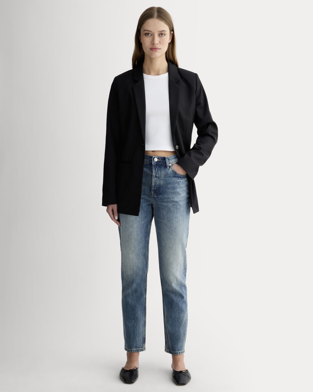The ’90s Cheeky® Jean in Vintage Mid Blue — front view