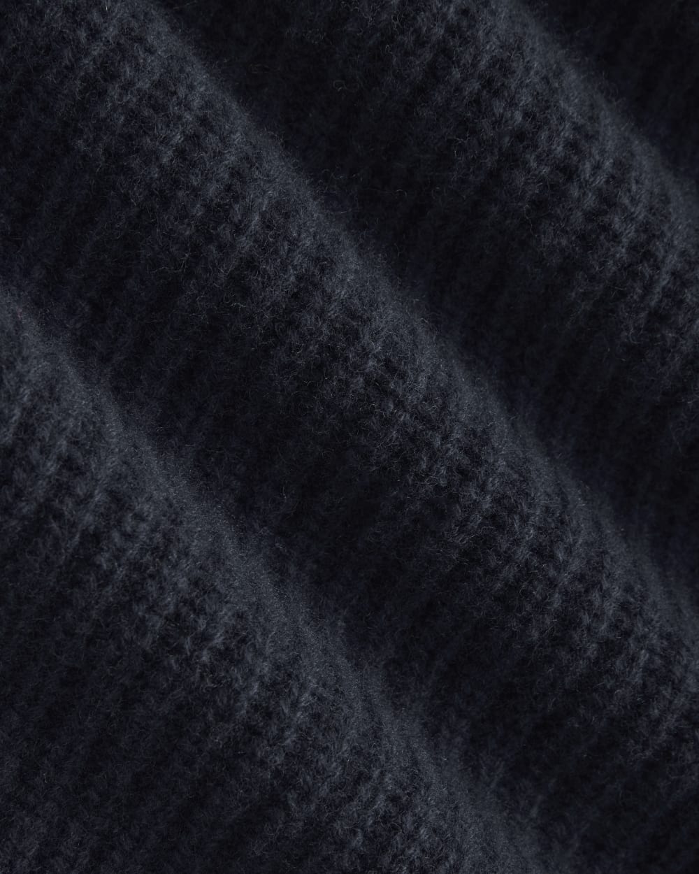 The Half-Zip Sweater in Luxe Merino in Navy — detail view
