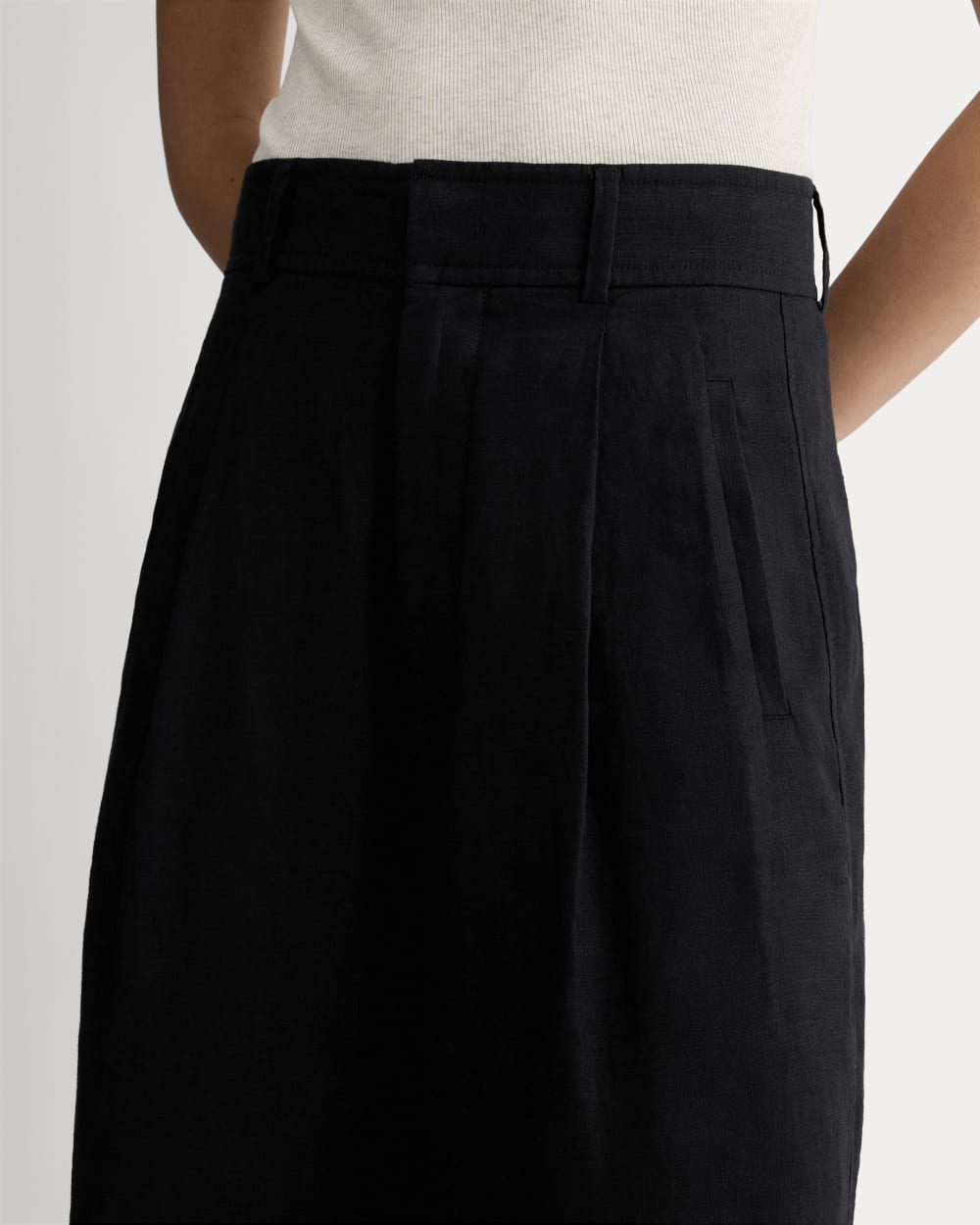 The Linen Way-High® Drape Pant in Black — detail view