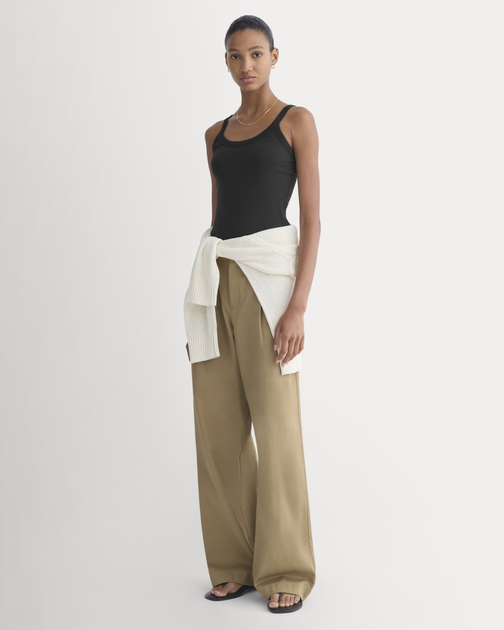 RetroSoft U-Neck Tank in Black — detail view