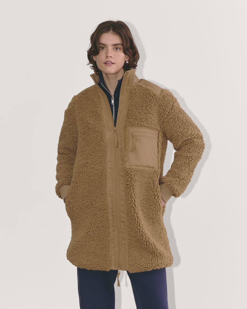 The Teddy Jacket in Toasted Coconut — front view