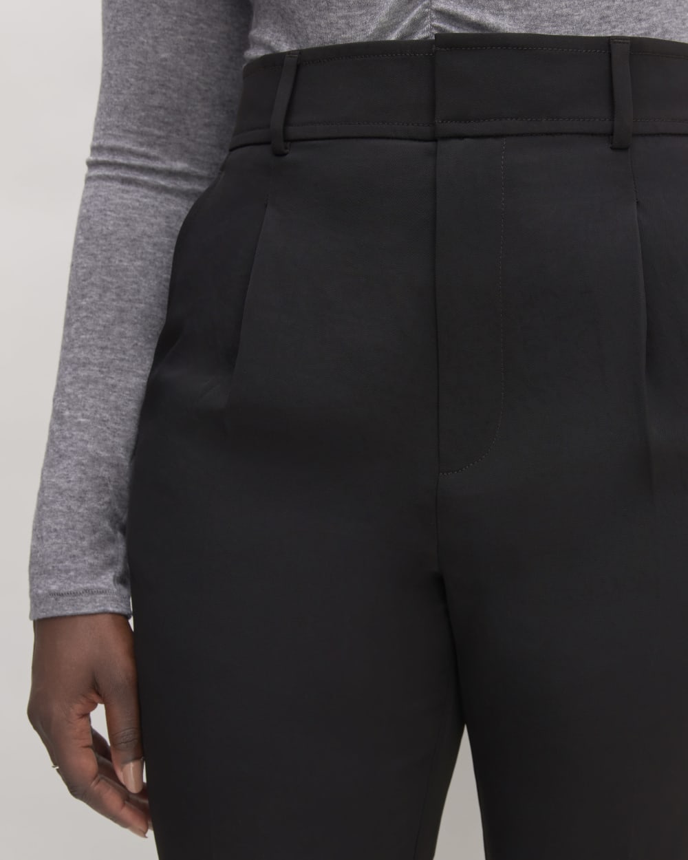 The Japanese GoWeave Way-High® Tapered Pant in Black — detail view