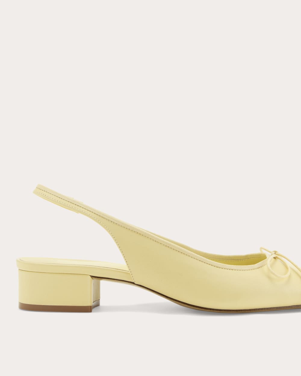 The Ballet Slingback Heel in Straw — detail view