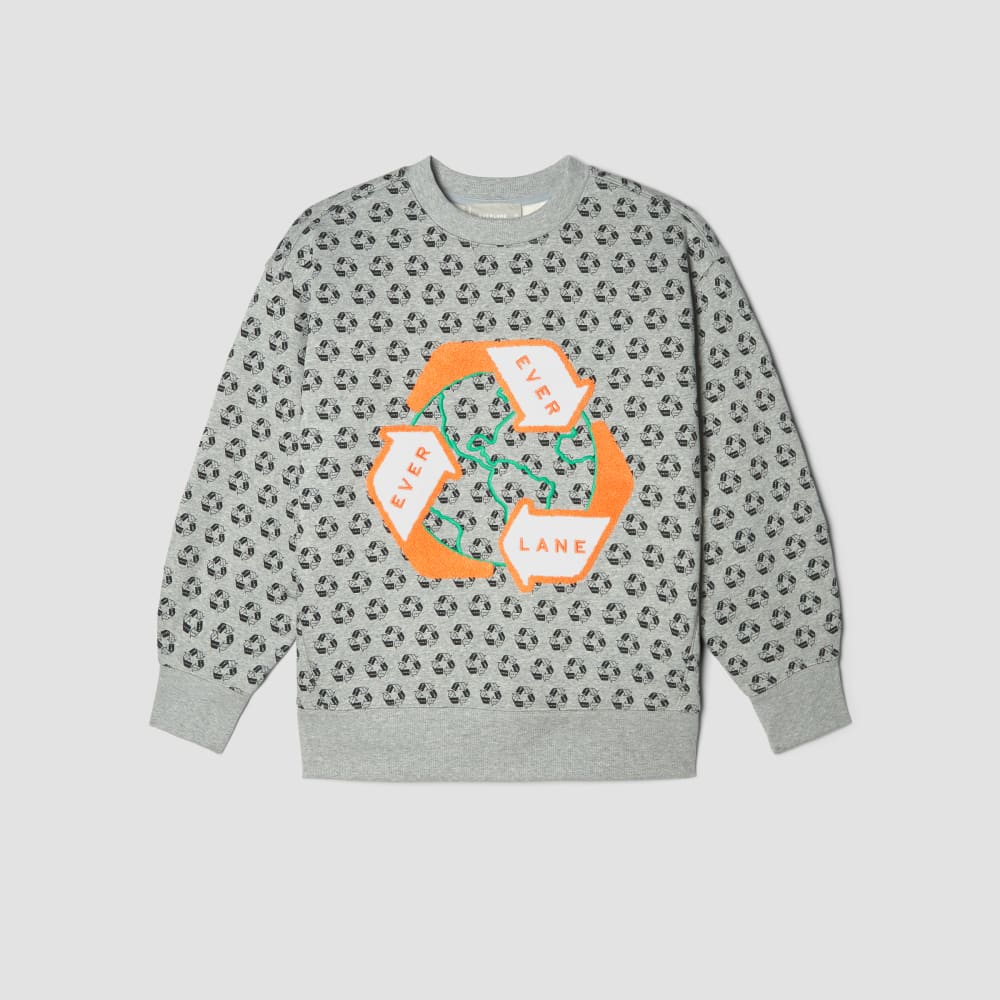 The ReTrack Oversized Crew in Earth Day Grey Multi — alternate view