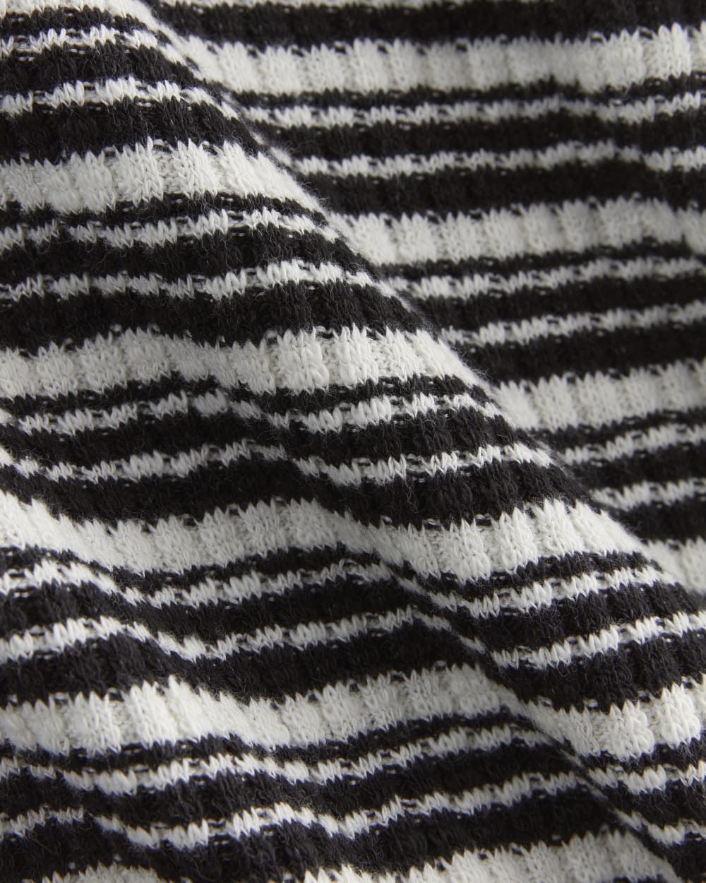The Cozy Rib Tee in Bone / Black — detail view