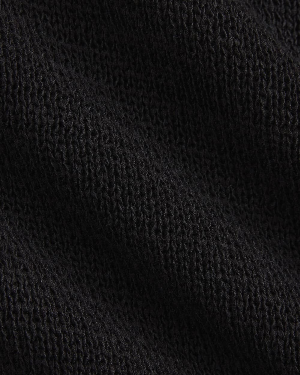 Wide-Neck Crew Sweater in Tape Yarn in Black — detail view