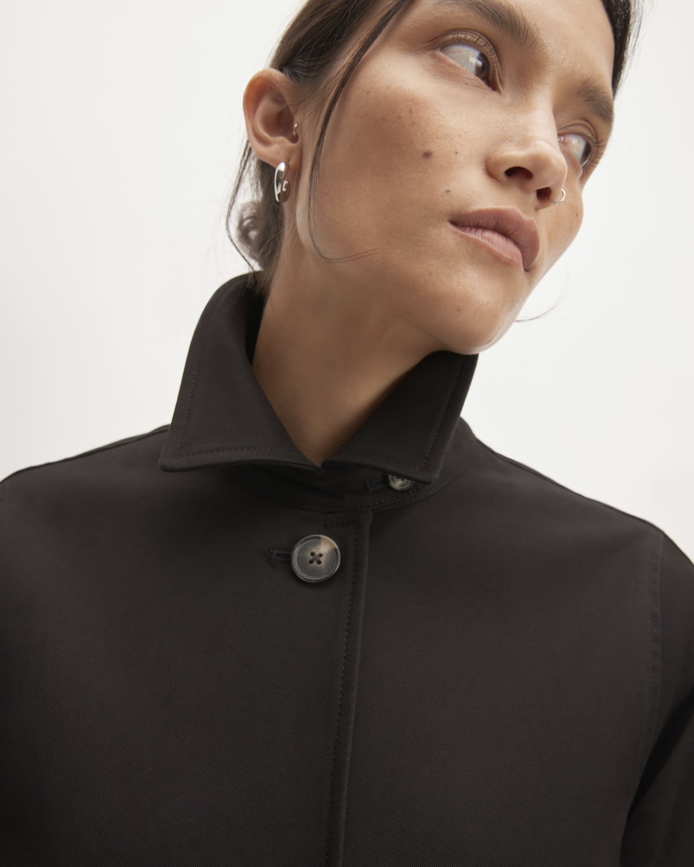The Mac Coat in Black — detail view