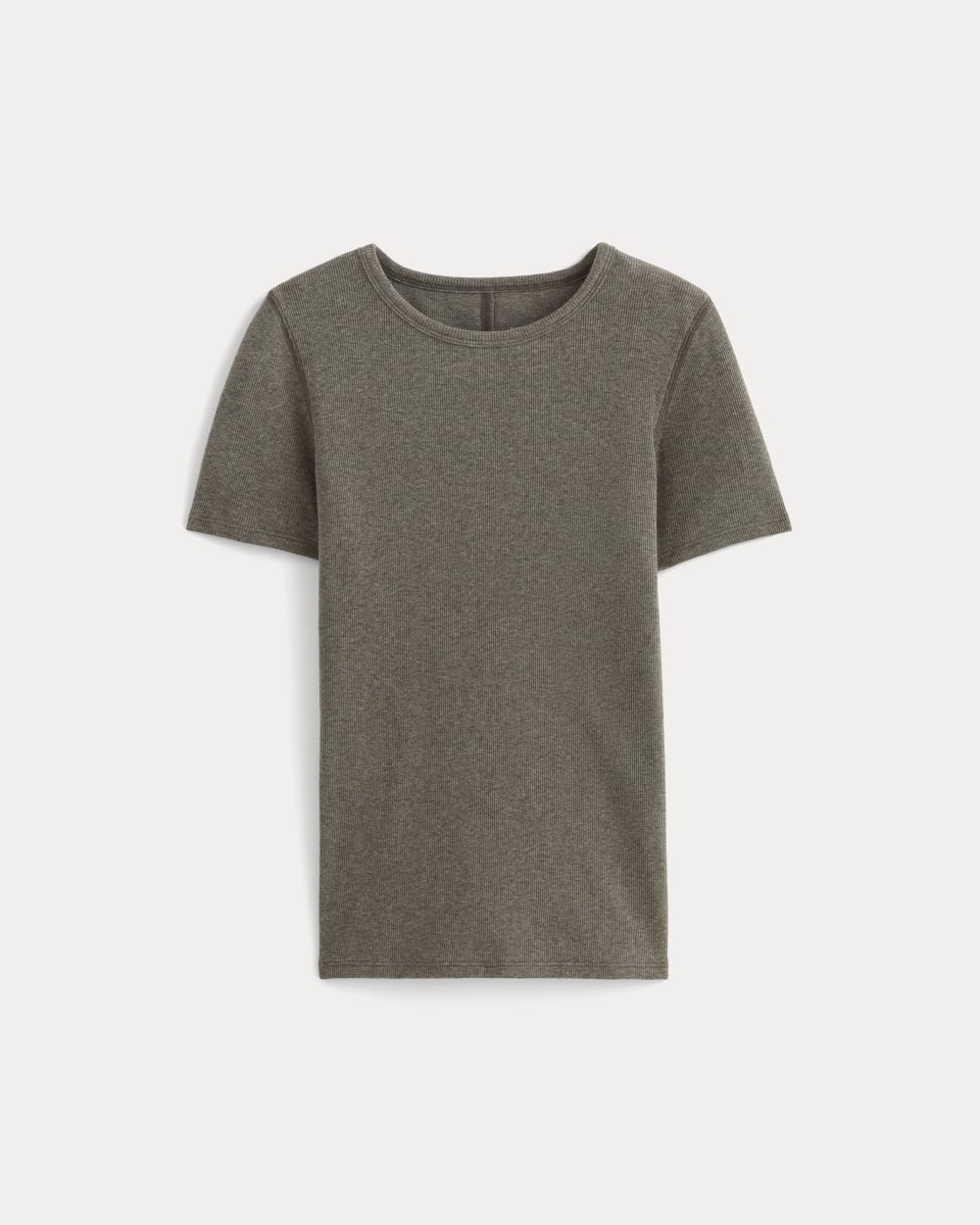 The Luxe Rib Crew in Heathered Fatigue — alternate view