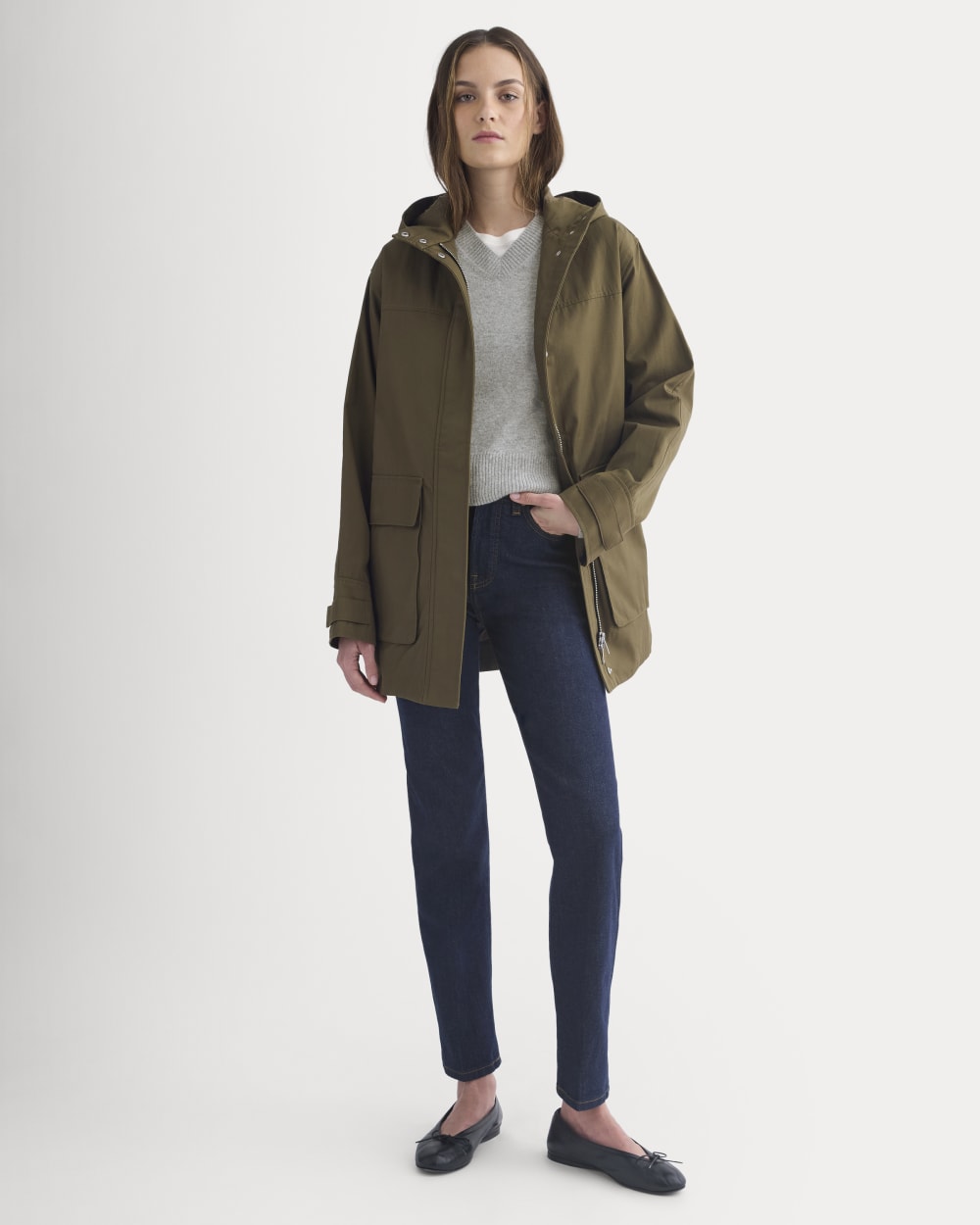 Hooded Field Jacket in Beech — detail view