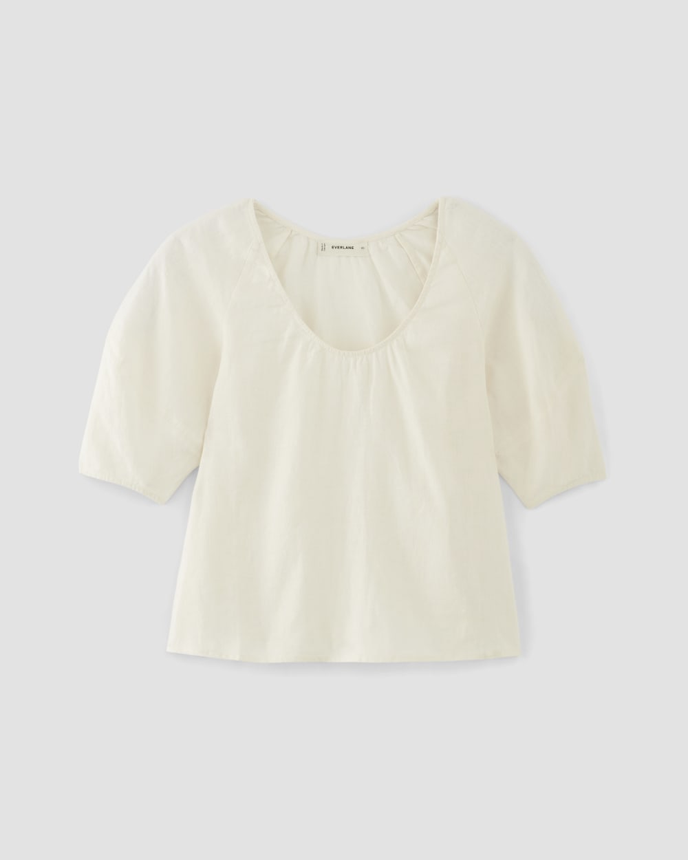 The Scoop Top in Linen in Bone — alternate view