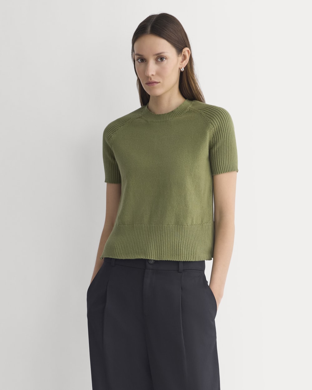 Short-Sleeve Crew in Everyday Cotton in Mayfly — front view