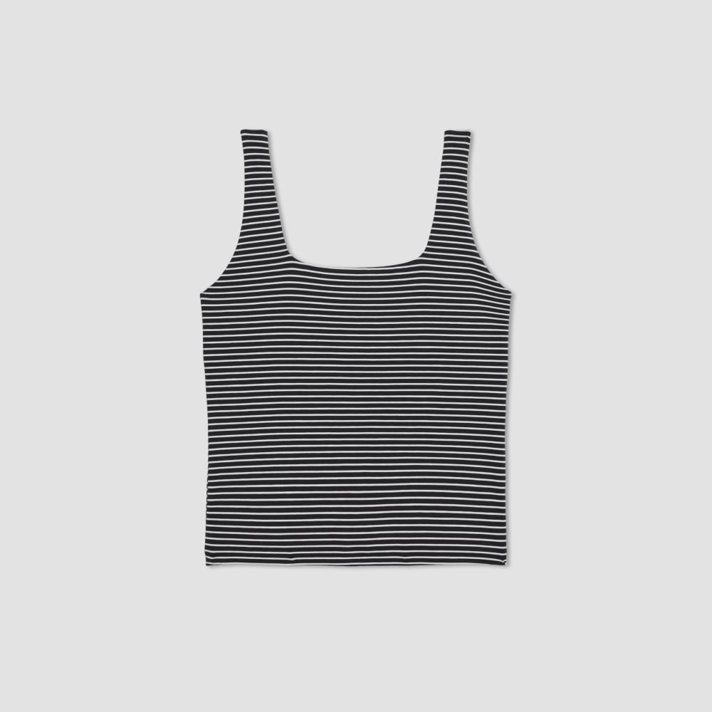 The Supima® Sleeveless Top in Black / White — alternate view