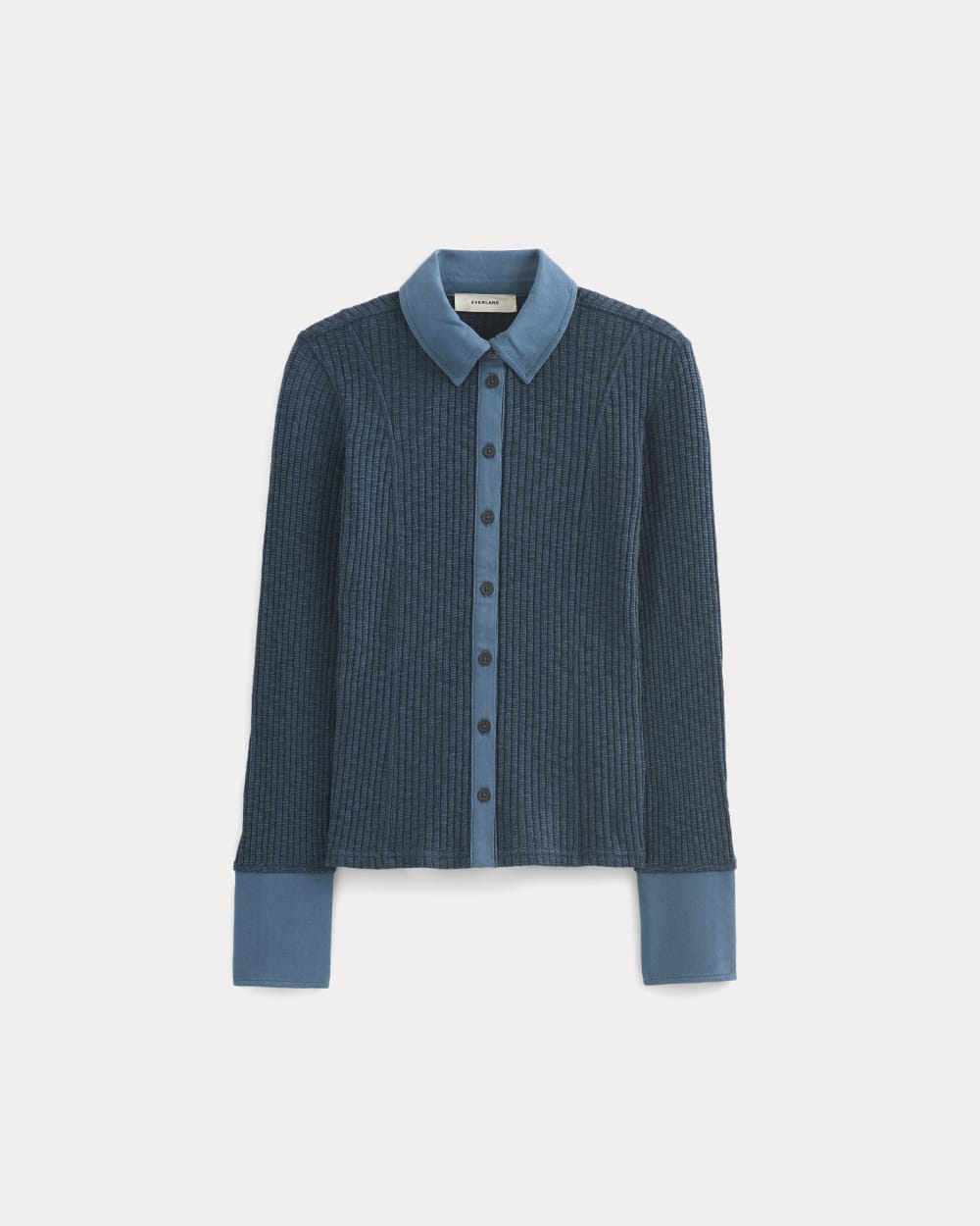 Cozy Rib Button-Up in Mood Indigo — alternate view