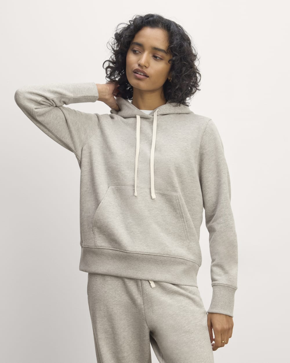 The Off-Duty Terry Hoodie in Heathered Grey — front view