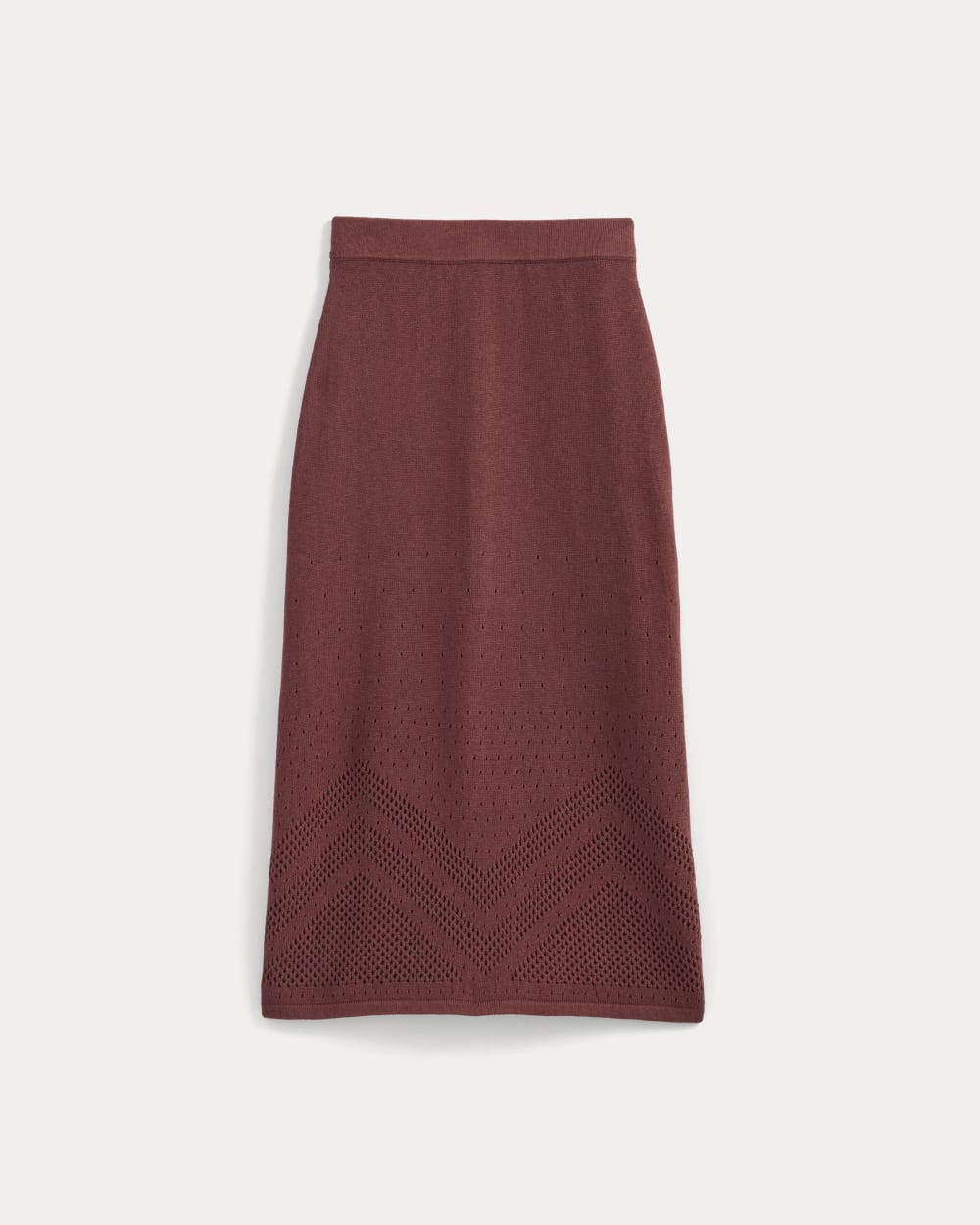 Lace-Knit Maxi Skirt in Henna Red — alternate view
