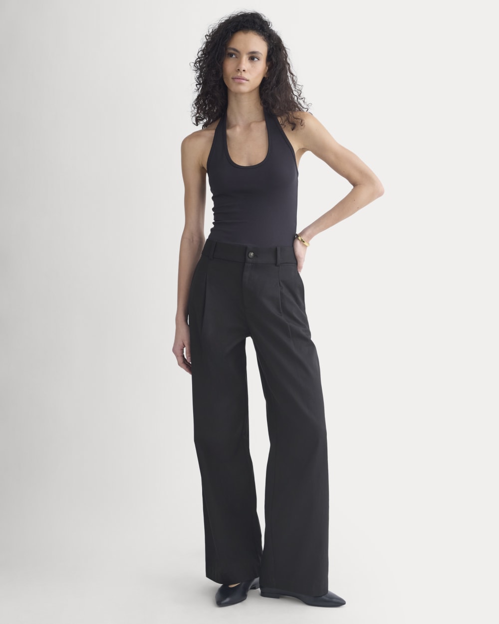 Halter Tank in Black — detail view