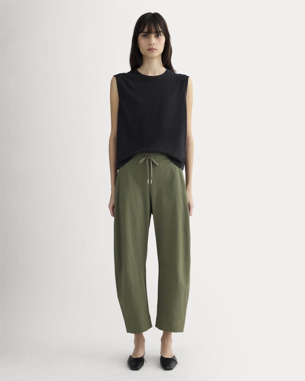 The Anywhere Barrel Pant in Kalamata — front view