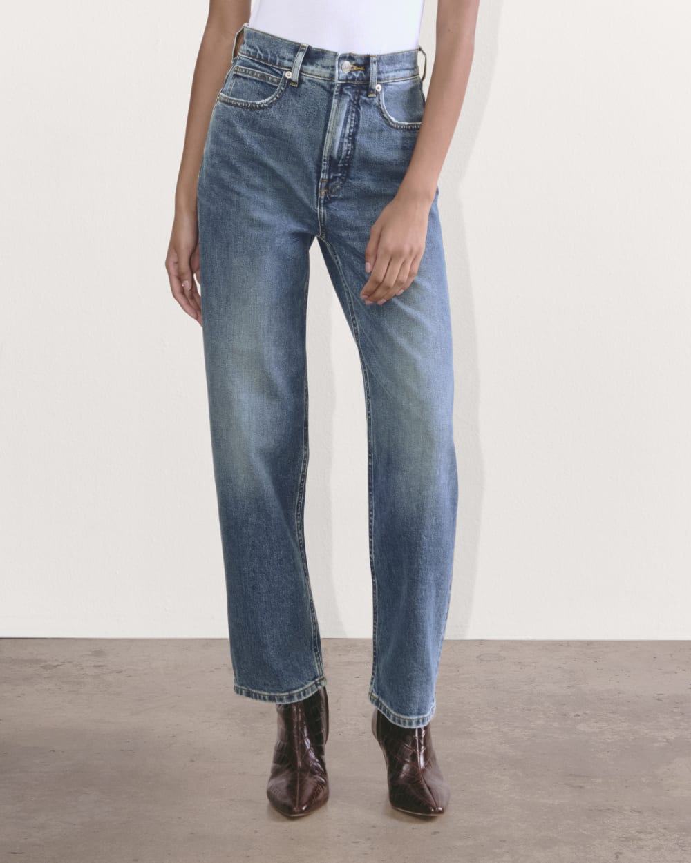 The Way-High® Jean in Mid Indigo — detail view