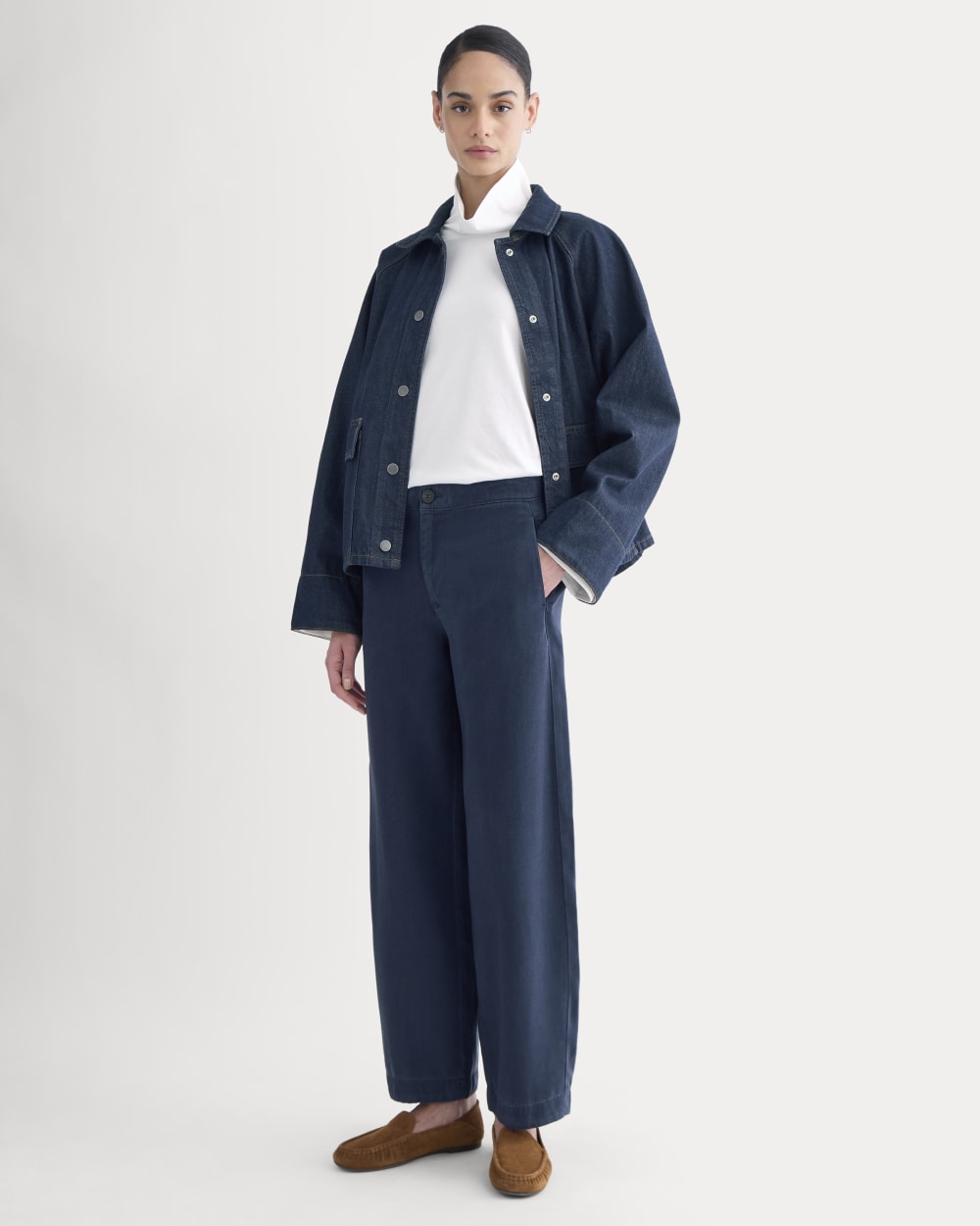 Balloon Pant in Buttersoft in Navy — front view