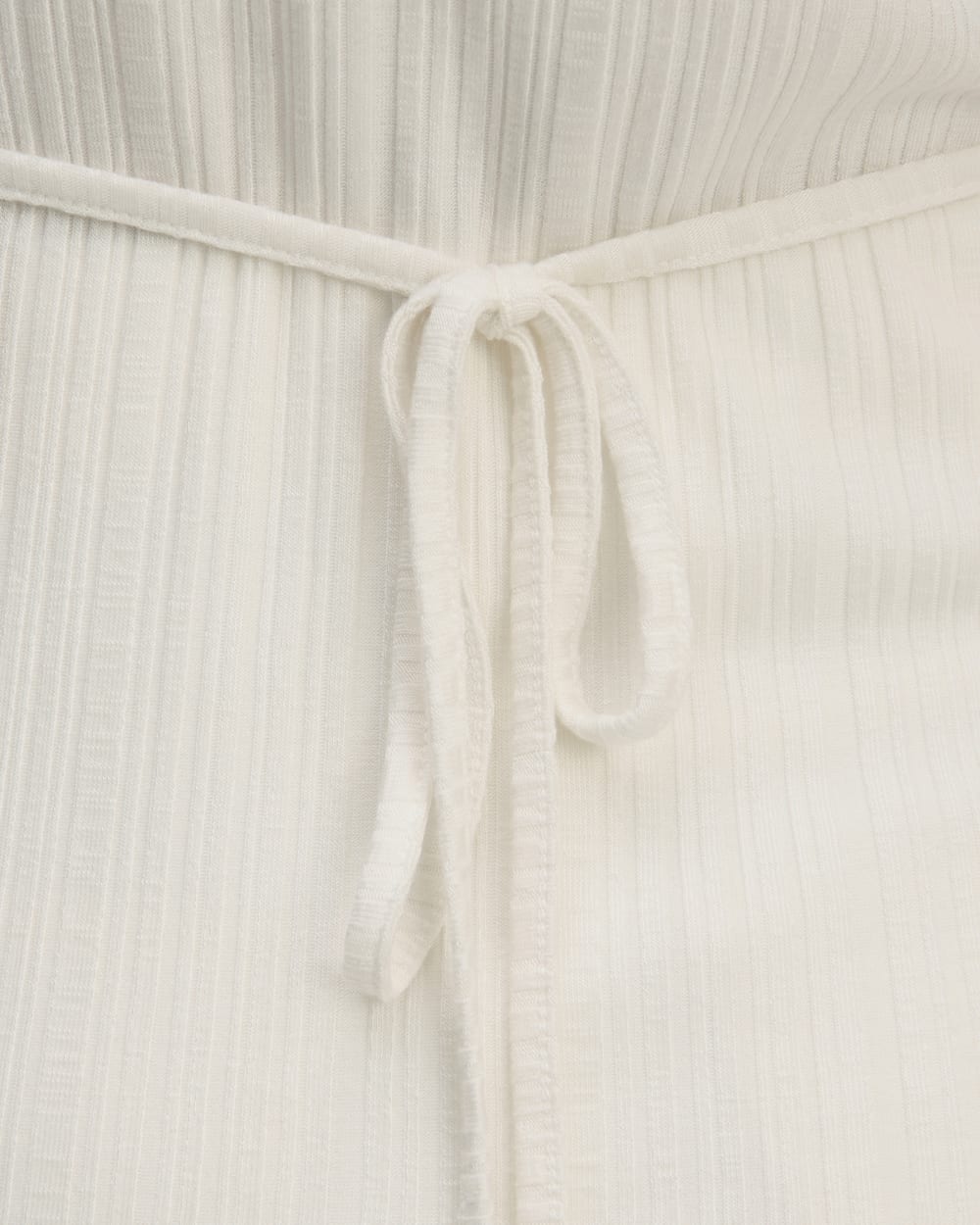 The Rib Wrap Top in Bone — detail view