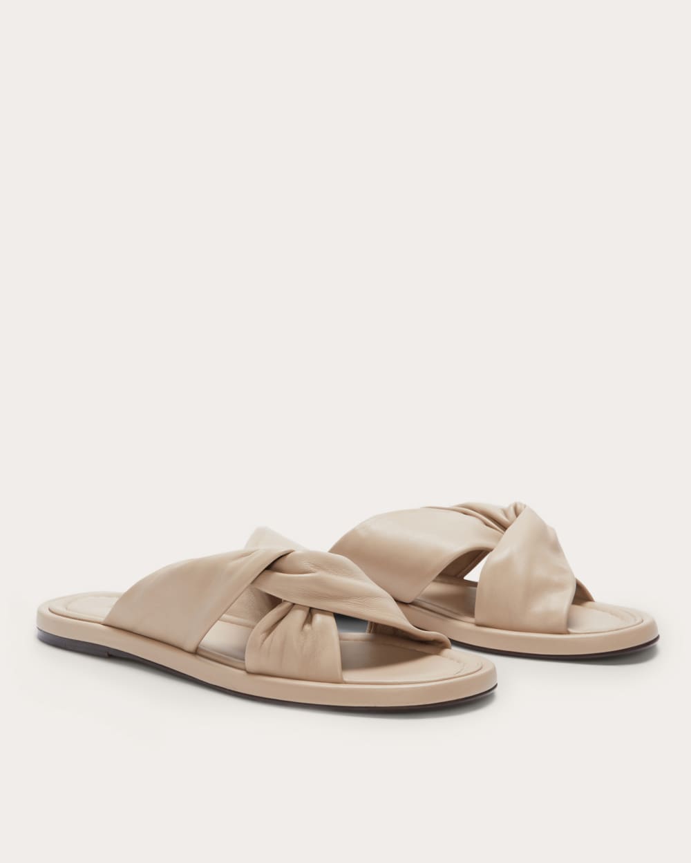 The Day Twist Sandal in Warm Khaki — detail view