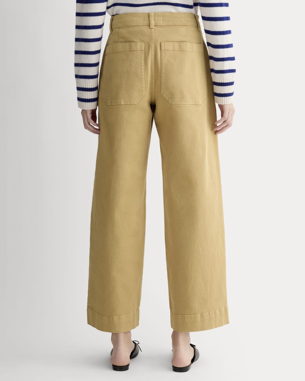 The Utility Wide-Leg Pant in Classic Khaki — detail view
