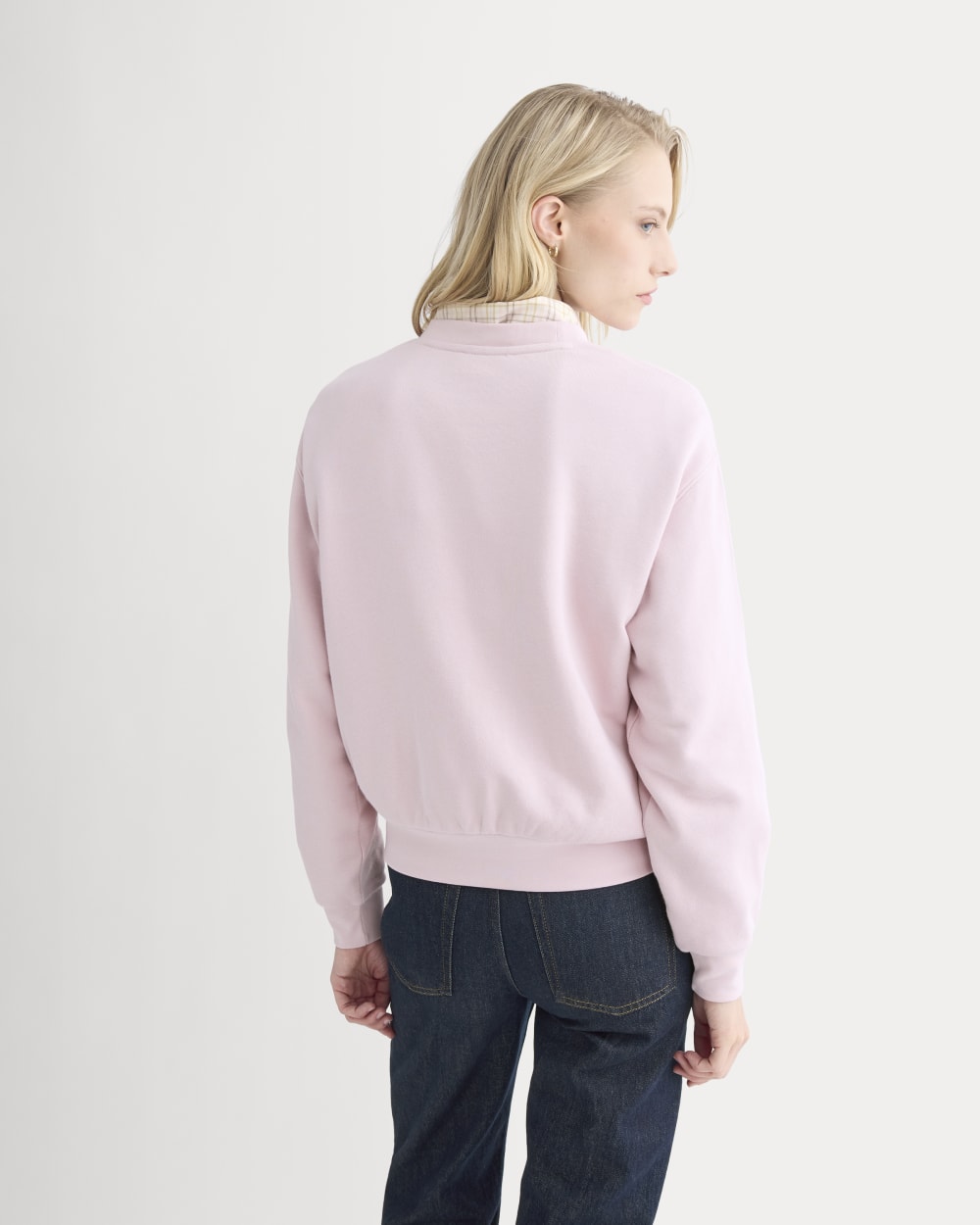 Lightweight Terry Blouson Crew in Burnished Lilac — detail view