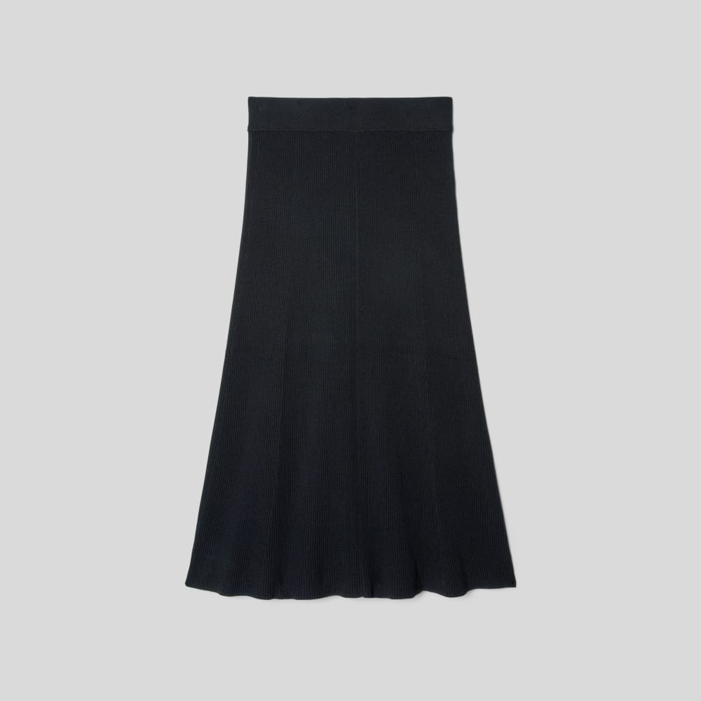 The Ribbed Knit Skirt in Black — alternate view